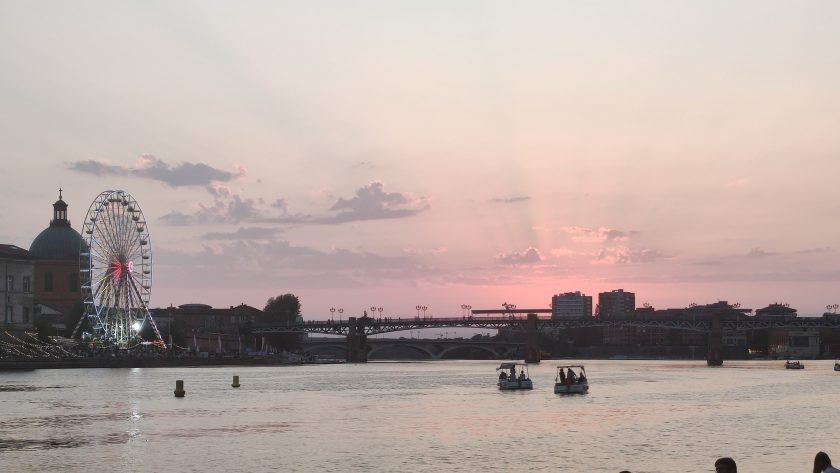 coucher de soleil sur la garonne lagrave