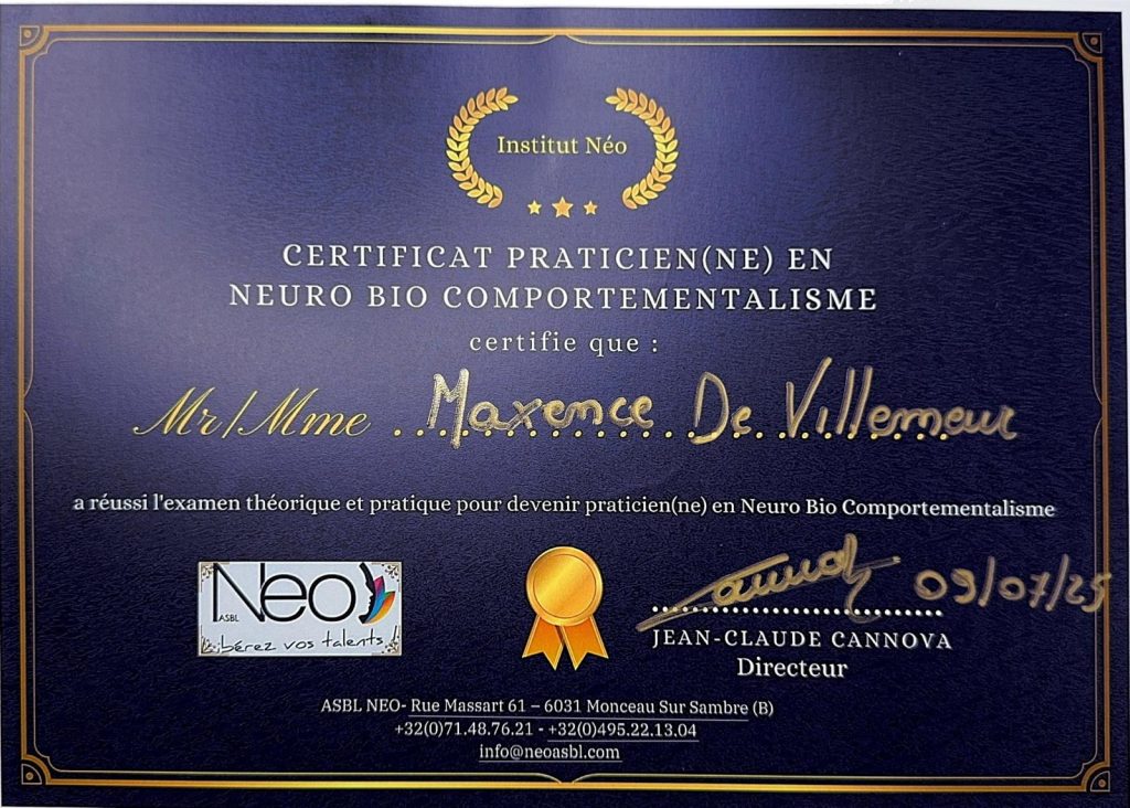 certificat praticienne en neuro bio comportementalisme